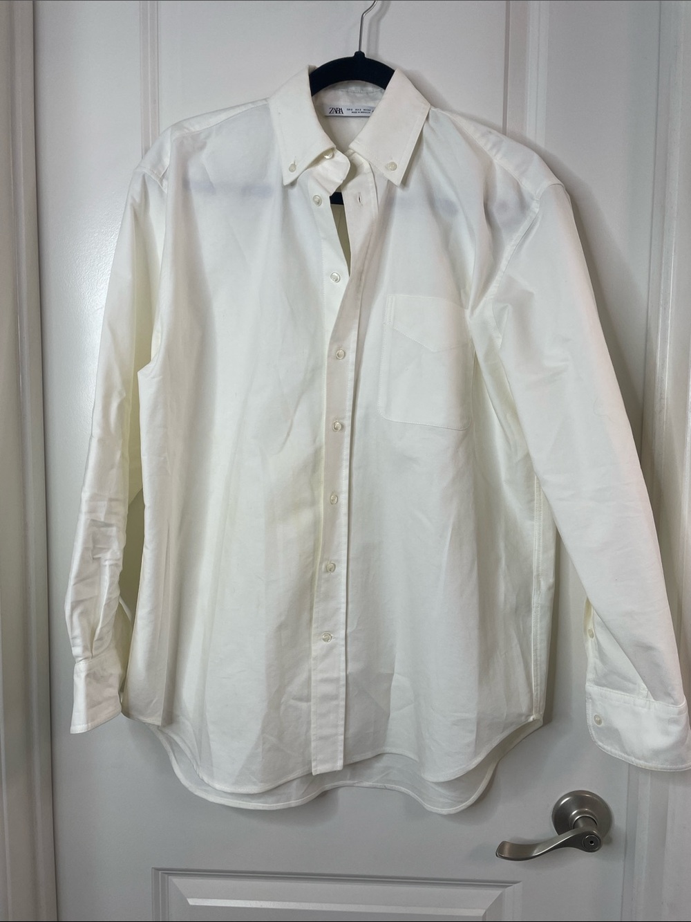 Zara Women White Button-Down Shirt